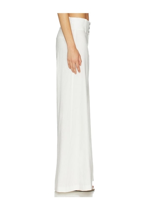 Alice + Olivia Olivia Wide Leg Cuffed Pant in White. Size 0. Also in 2, 4, 6, 8, 10, 12.