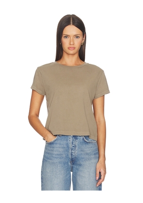 AGOLDE Adine Tee Shrunken Tee in Brown. Size XS. Also in S, M, XL.