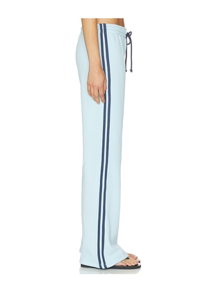 DAYDREAMER Solid Track Pant in Baby Blue. Size XS. Also in S, M, L.