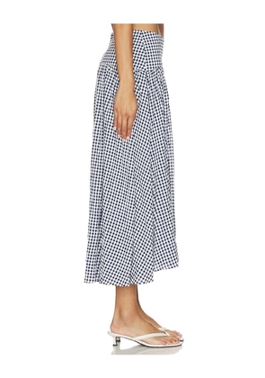 GUIZIO Alegra Low Rise Maxi Skirt in Navy. Size XS. Also in S.