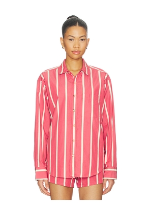 DONNI. The Pop Shirt in Coral. Size XS. Also in S, M, L.