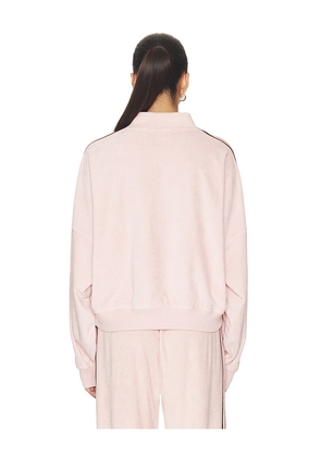 adidas Originals Terry Towel V Neck Top in Pink. Size XS. Also in S, M, L.