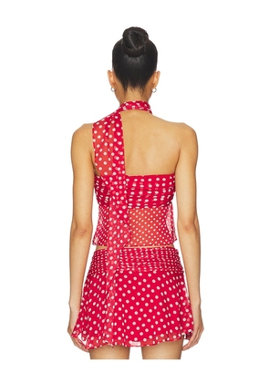 GUIZIO Chiffon Wrap Top in Red in Red. Size XXS. Also in XS, S, M, L, XL.