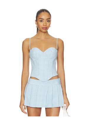 GUIZIO Genevieve Lace Trim Bustier in Baby Blue. Size XXS. Also in XS, S, M, L.