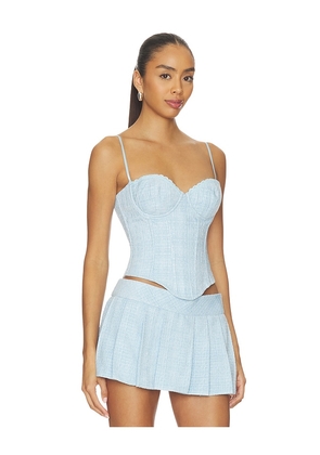 GUIZIO Genevieve Lace Trim Bustier in Baby Blue. Size XXS. Also in XS, S, M.