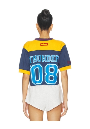 DANNIJOPRO The Gameday Tee in Navy,Mustard. Size XS. Also in S, M.
