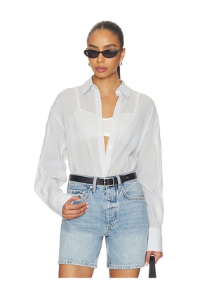 ANINE BING Plaza Shirt in Baby Blue. Size XS. Also in S, M, L.