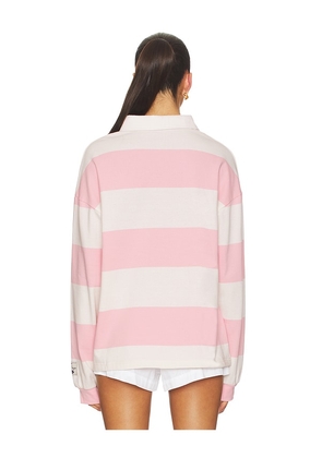 Gold Hinge Rugby Top in Pink. Size S. Also in L, XL.