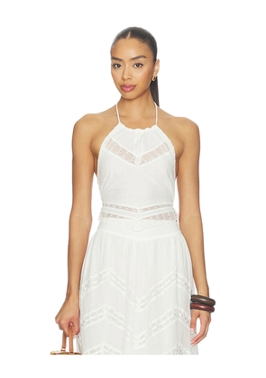 For Love & Lemons Lou Scarf Top in White. Size XS. Also in S, M, L, XL.