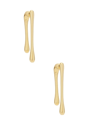 Natalie B Jewelry Darby Drop Earring in Metallic Gold.