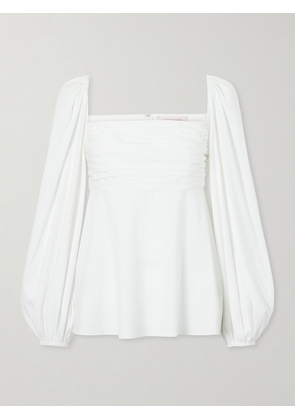 Carolina Herrera - Cotton-blend Poplin Blouse - White - US0,US2,US4,US6,US8,US10,US12