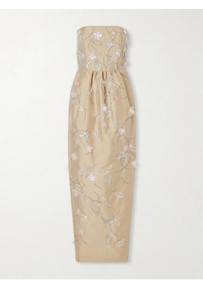 BERNADETTE - Lena Embellished Taffeta Gown - Neutrals - FR 32,FR 34,FR 36,FR 38,FR 40,FR 42