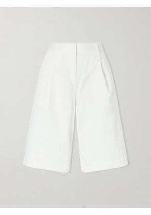 Matteau - Pleated Organic Cotton-blend Twill Shorts - White - 1,2,3,4,5
