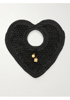 Jacquemus - Le Spiaggia Coeur Embellished Raffia Tote - Black - One size