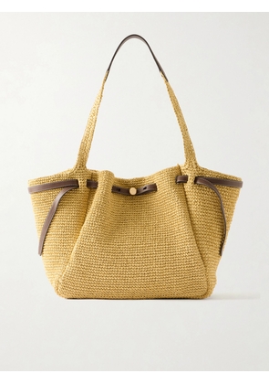 Tory Burch - Romy Leather-trimmed Straw Tote - Neutrals - One size