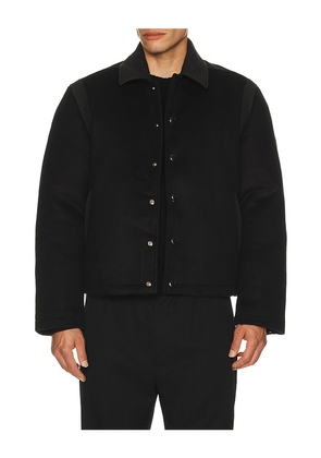KROST Mercer Varsity Jacket in Black. Size M. Also in S, L.