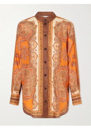 Zimmermann - Mahon Dolman Printed Silk-satin Shirt - Orange - 00,0,1,2,3,4