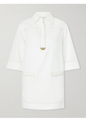 Zimmermann - Roselight Paneled Denim Mini Dress - White - 00,0,1,2,3,4