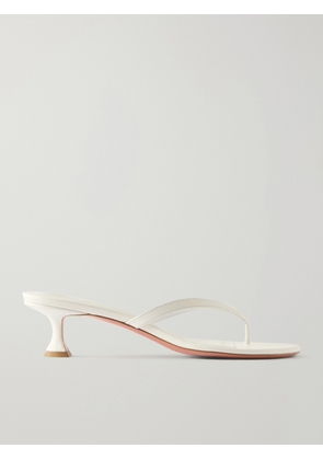 Amina Muaddi - Juliette 45 Leather Thong Sandals - White - IT36,IT36.5,IT37,IT37.5,IT38,IT38.5,IT39,IT39.5,IT40,IT40.5,IT41,IT41.5,IT42,IT43