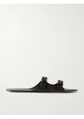 CHRISTEN - Buckled Leather Flat Sandals - Black - IT36,IT37,IT37.5,IT38,IT38.5,IT39,IT39.5,IT40,IT41,IT42