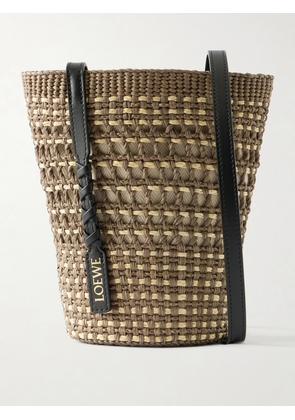 LOEWE - + Paula's Ibiza Braid Leather-trimmed Raffia Shoulder Bag - Green - One size