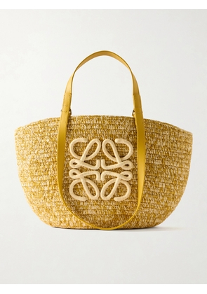 LOEWE - + Paula's Ibiza Eclipse Basket Medium Leather-trimmed Raffia Tote - Yellow - One size
