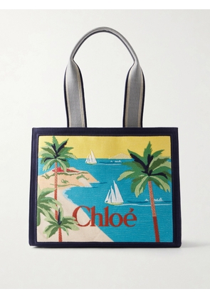 Chloé - Printed Leather-trimmed Canvas Shoulder Bag - Multi - One size