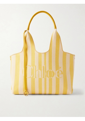 Chloé - Striped Leather-trimmed Shoulder Bag - Yellow - One size