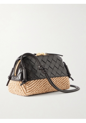Bottega Veneta - Concert Intrecciato Leather And Raffia Pouch - Neutrals - One size