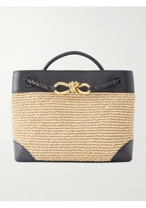 Bottega Veneta - Andiamo Small Leather-trimmed Raffia Tote - Neutrals - One size