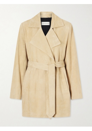 Nour Hammour - Kerry Belted Suede Jacket - Neutrals - x small,small,medium,large,x large