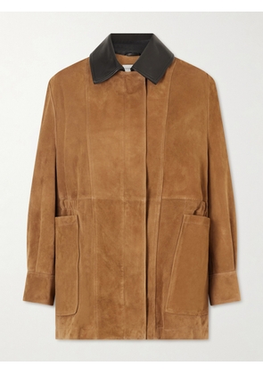 Nour Hammour - Grange Leather-trimmed Suede Jacket - Brown - x small,small,medium,large,x large