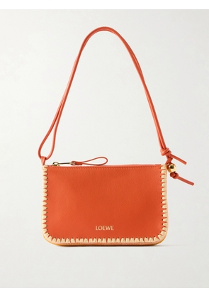 LOEWE - + Paula's Ibiza Rio Raffia-trimmed Leather Shoulder Bag - Orange - One size