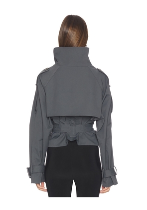 LIONESS Blanc Cropped Trench in Grey. Size S. Also in XXS, XS, M, L, XL, XXL.