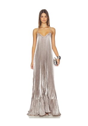 L'IDEE Marrakesh Dress in Metallic Silver. Size 8/S. Also in 10/M, 14/XL.