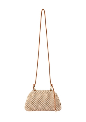 olga berg Anna Woven Clutch in Neutral.