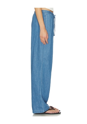 Madewell Pull On Tie Waist Pant in Blue. Size XXS. Also in XS, S, M, L.