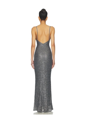 Lovers and Friends Kaye Gown in Metallic Silver. Size XS. Also in M, L.