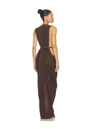 Maygel Coronel Baluarte Dress in Brown. Size XXS/XS. Also in S/M, M/L.