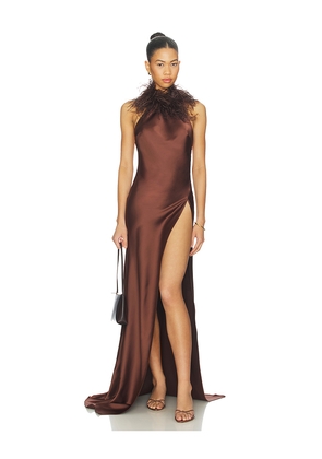 The New Arrivals by Ilkyaz Ozel Jazzy Dress in Brown. Size 34/2. Also in 36/4, 38/6, 40/8.
