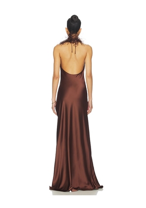 The New Arrivals by Ilkyaz Ozel Jazzy Dress in Brown. Size 34/2. Also in 36/4, 38/6, 40/8.