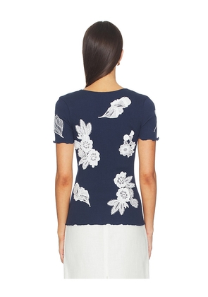 OperaSPORT Elva Seamless T-shirt in Navy. Size XXS. Also in XS, S, M, L, XXL.