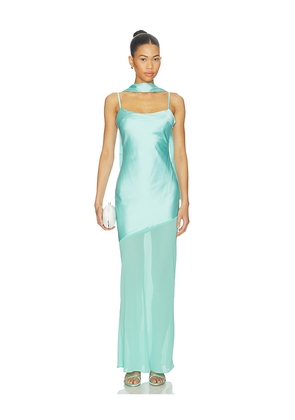 MORE TO COME Griffin Maxi Dress in Turquoise. Size XXS. Also in XS, S, M, L, XL.