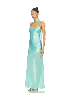 MORE TO COME Griffin Maxi Dress in Turquoise. Size XXS. Also in XS, S, M, L, XL.