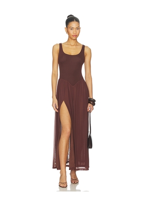 MADISON THE LABEL Inessa Dress in Chocolate. Size XS. Also in S, M, L.