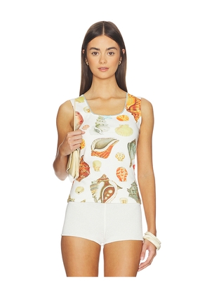Tyler McGillivary Collector Square Tank Top in White. Size S. Also in XS, M, L, XL/1X.