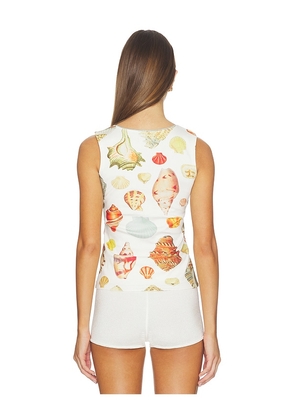 Tyler McGillivary Collector Square Tank Top in White. Size S. Also in XS, M, L, XL/1X.