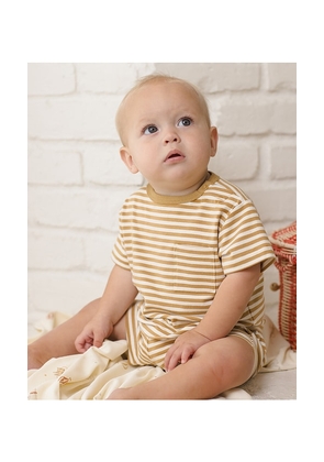 QUINCY MAE Boxy Pocket Tee & Short Set in Yellow. Size 12-18M. Also in 18-24M, 2-3yr, 4-5yr.