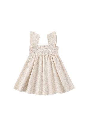 QUINCY MAE Smocked Jersey Dress in Ivory. Size 12-18M. Also in 18-24M, 2-3yr, 4-5yr.