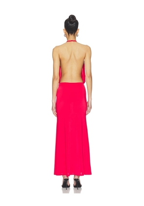 superdown Liesel Halter Maxi Dress in Red. Size XS. Also in L, M, S, XL, XXS.